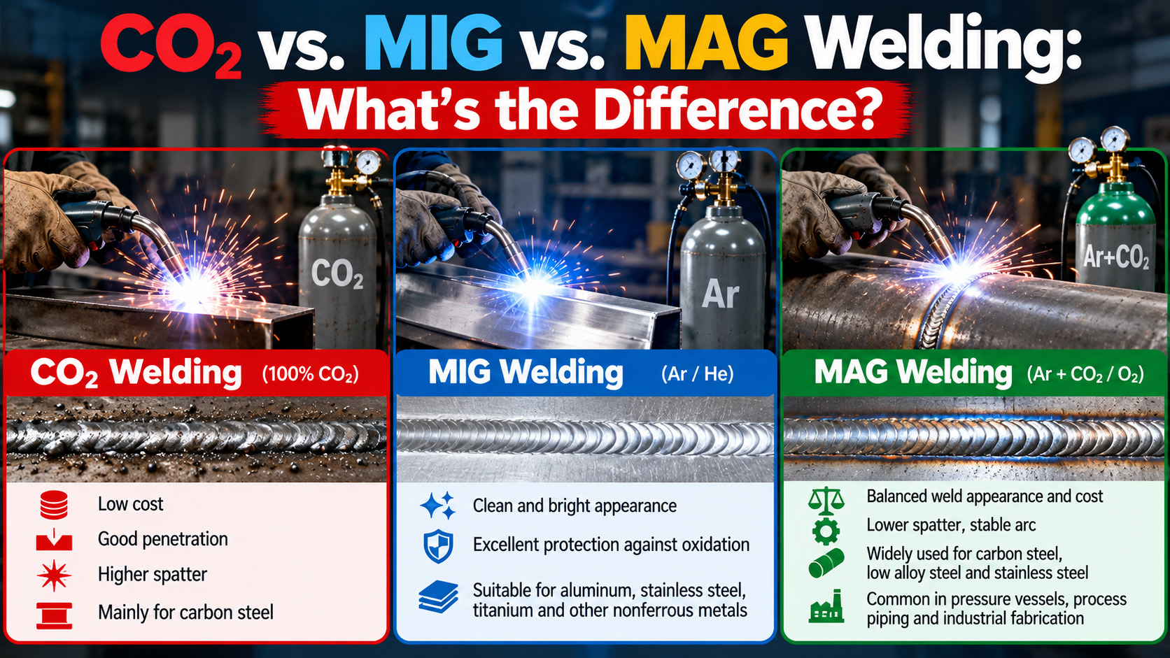CO2 Vs. MIG Vs. MAG Welding: What's The Difference?